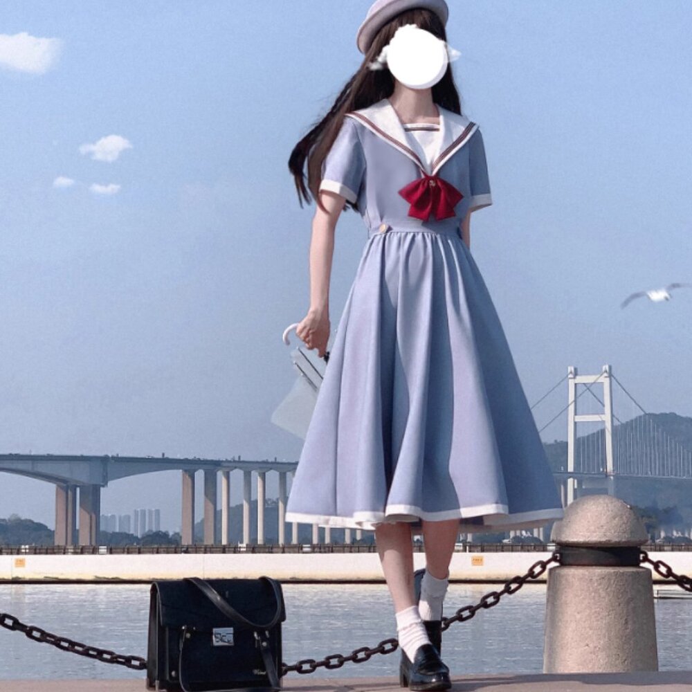 Walnut Wood JK Seagull Route Original Midsummer Dress in Elegant Gre (No Bowtie)